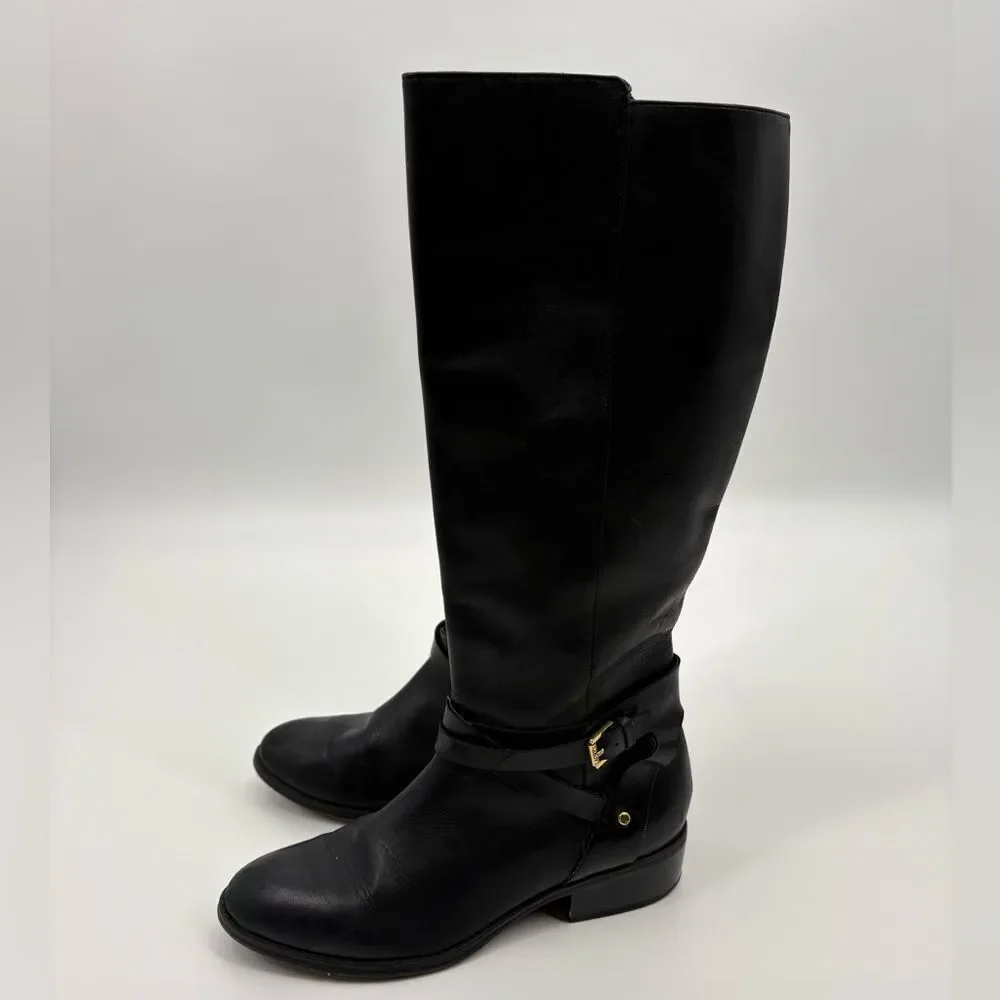 Ralph Lauren | Black Knee-High Maria Leather riding  Boots | size 9